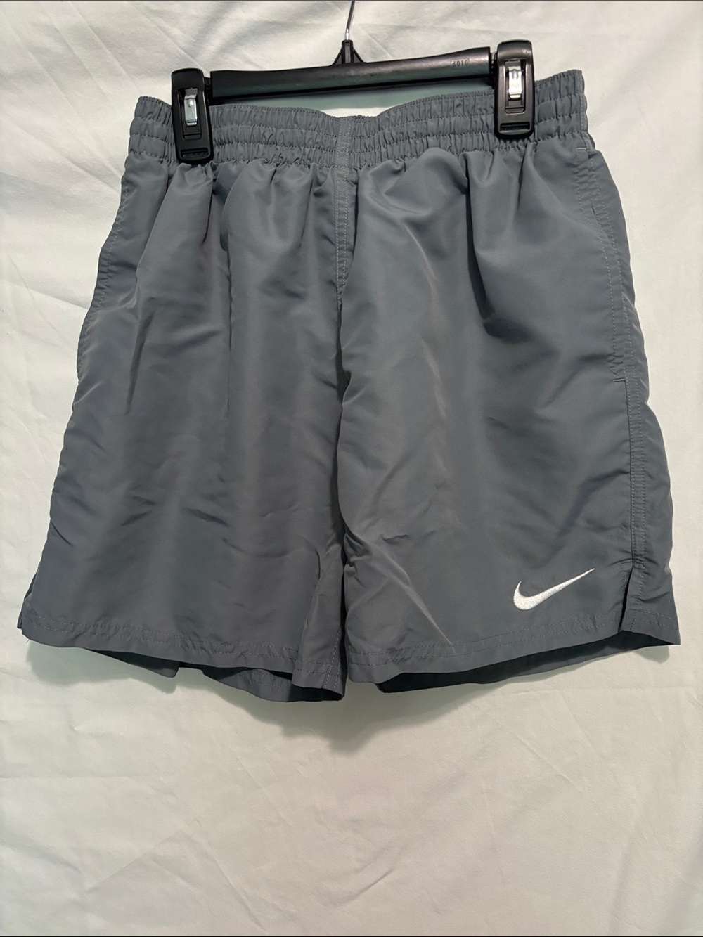 Nike Boy’s Gray Athletic Shorts with Swoosh